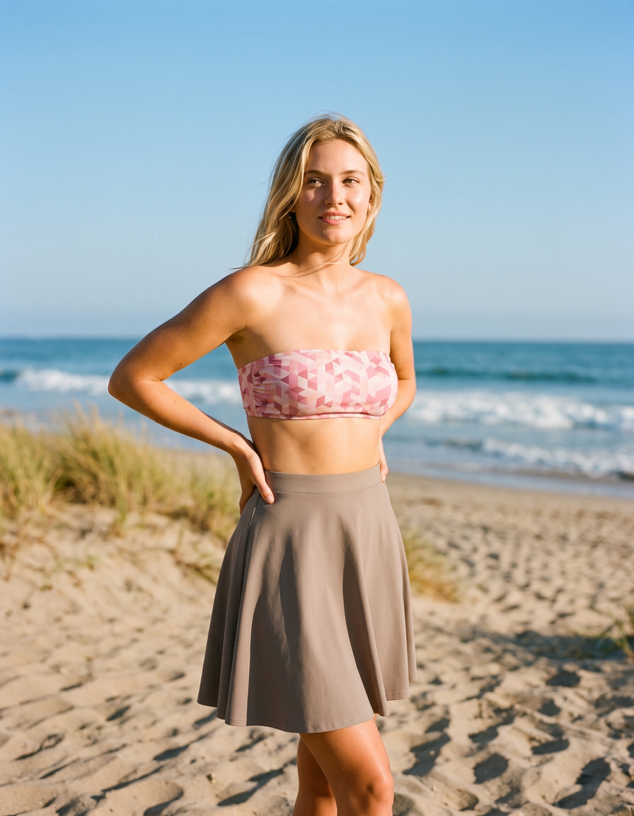 Bikini Top + Swim/Gym Beach Skirt