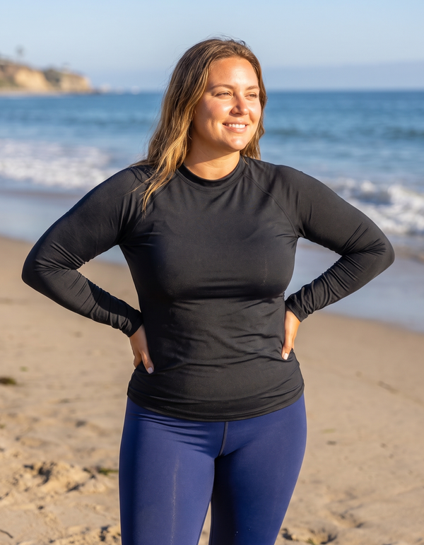 Rashguard + Swim/Gym Plus Size Leggings