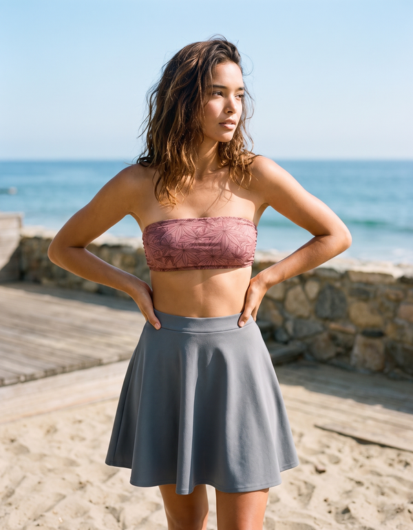 Bikini Top + Swim/Gym Beach Skirt