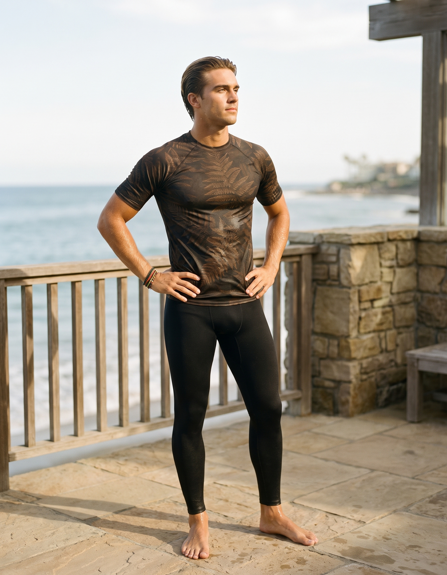 Short Sleeve Rashguard + Swim/Gym Leggings