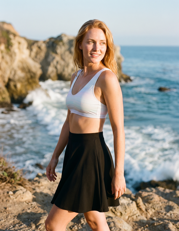 Bikini Top + Swim/Gym Beach Skirt