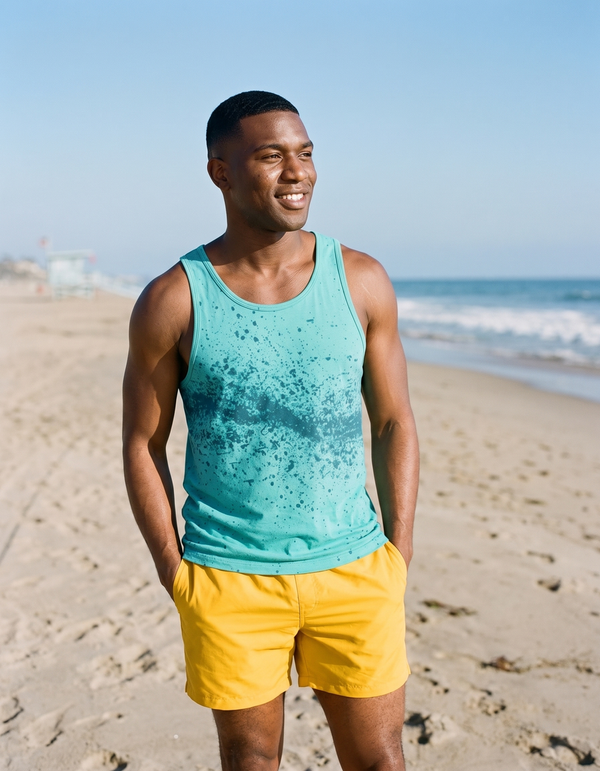 Tank Top + Swim Trunks