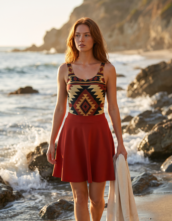 One-Piece + Swim/Gym Beach Skirt