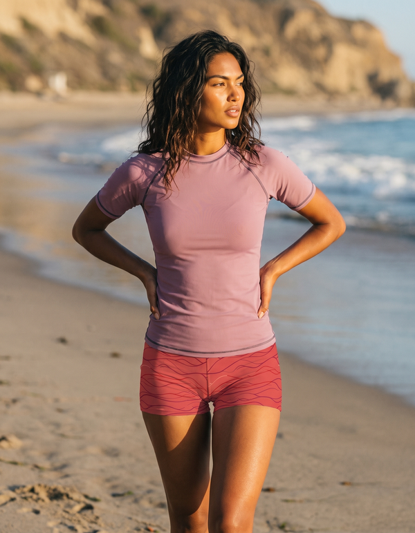 Short Sleeve Rashguard + Swim/Gym Shorts