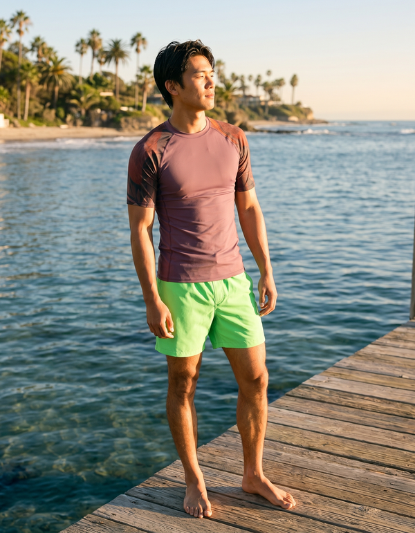 Short Sleeve Rashguard + Swim Trunks