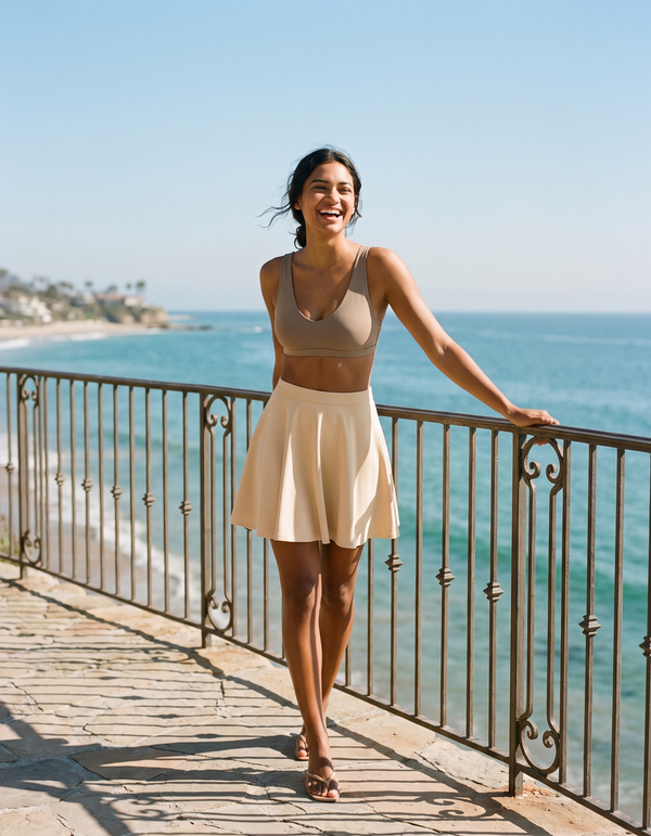 Bikini Top + Swim/Gym Beach Skirt