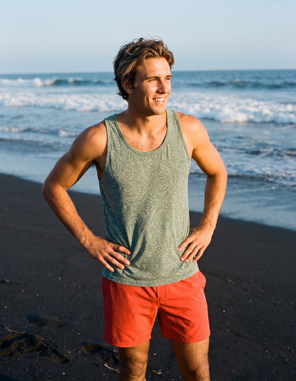 Tank Top + Swim Trunks