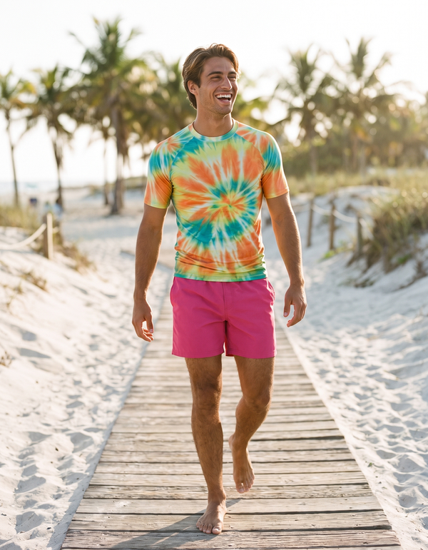 Short Sleeve Rashguard + Swim Trunks
