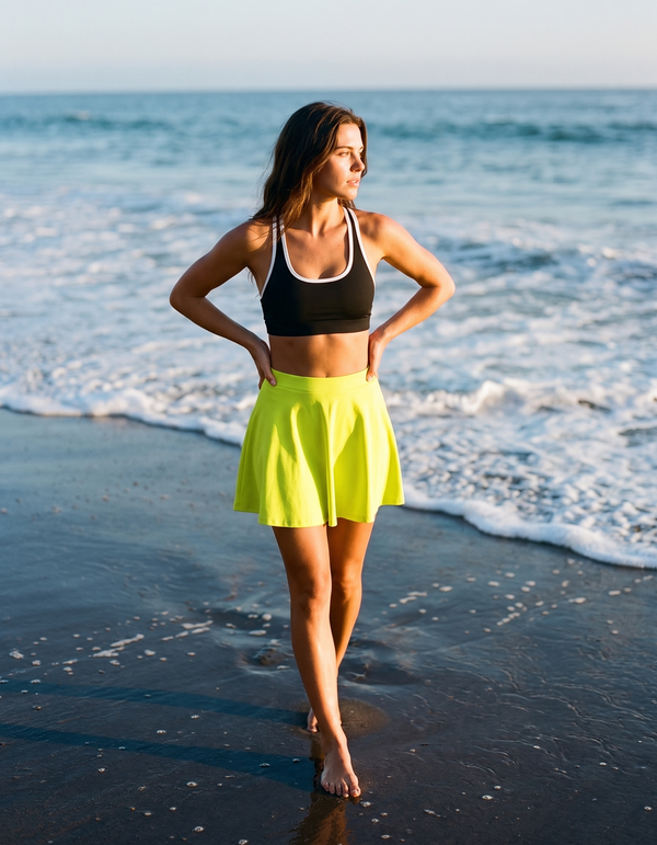 Swim/Gym Sports Bra + Beach Skirt