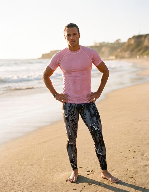 Short Sleeve Rashguard + Swim/Gym Leggings