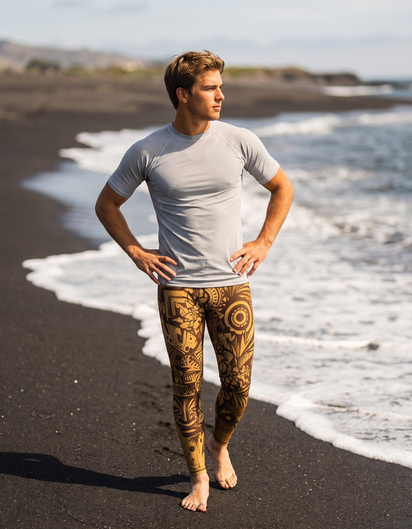 Short Sleeve Rashguard + Swim/Gym Leggings