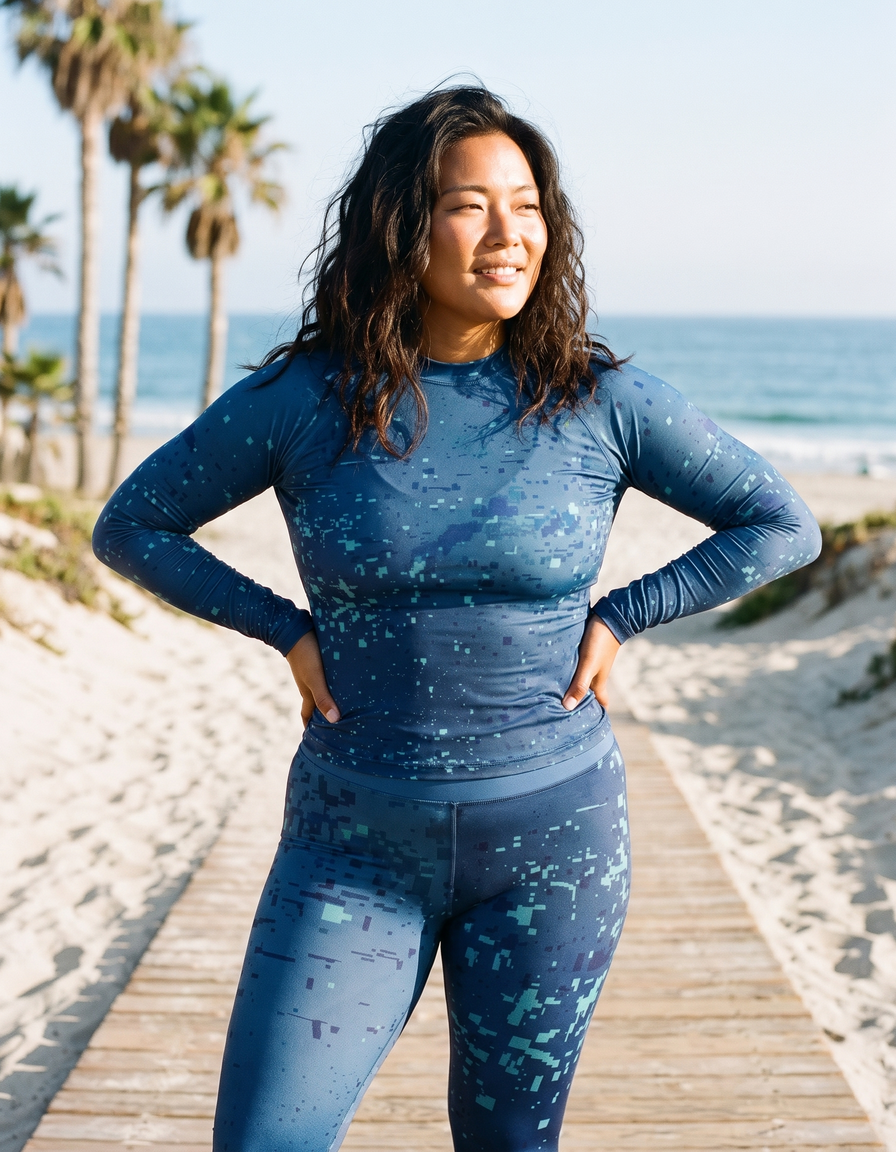 Rashguard + Swim/Gym Plus Size Leggings — view 1 of 5