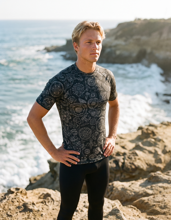 Short Sleeve Rashguard + Swim/Gym Leggings