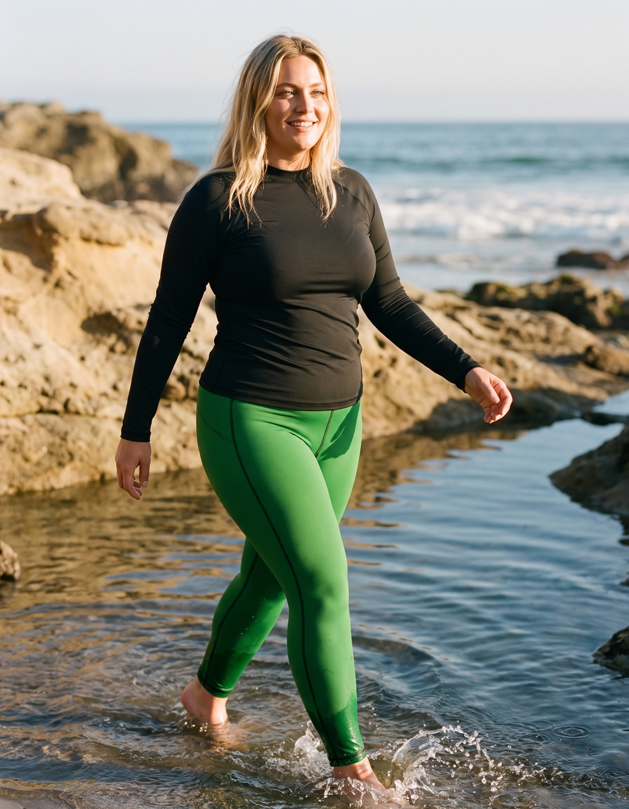 Rashguard + Swim/Gym Plus Size Leggings — view 1 of 5