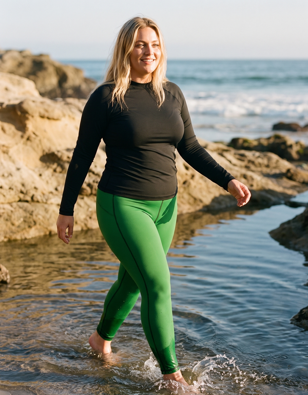 Rashguard + Swim/Gym Plus Size Leggings