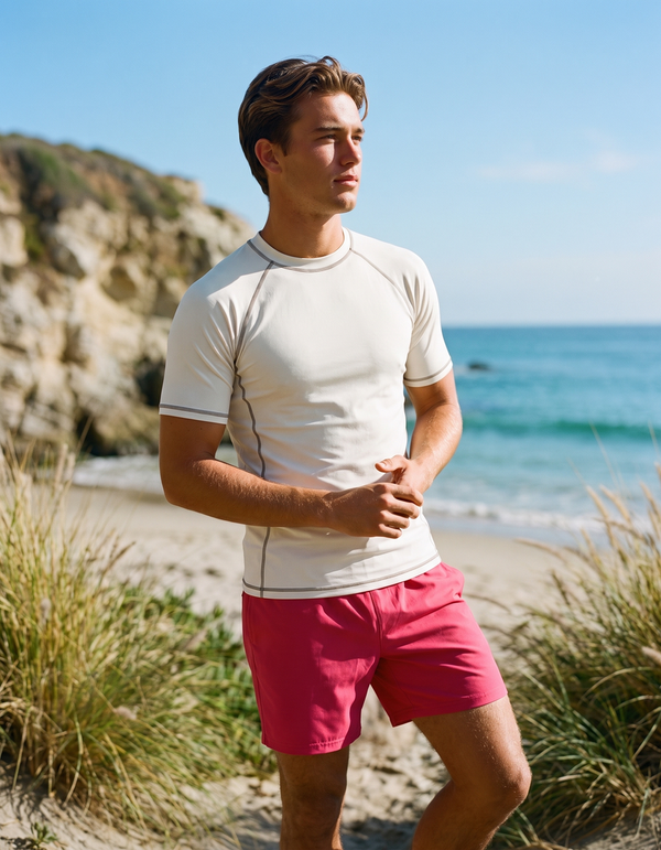 Short Sleeve Rashguard + Swim Trunks