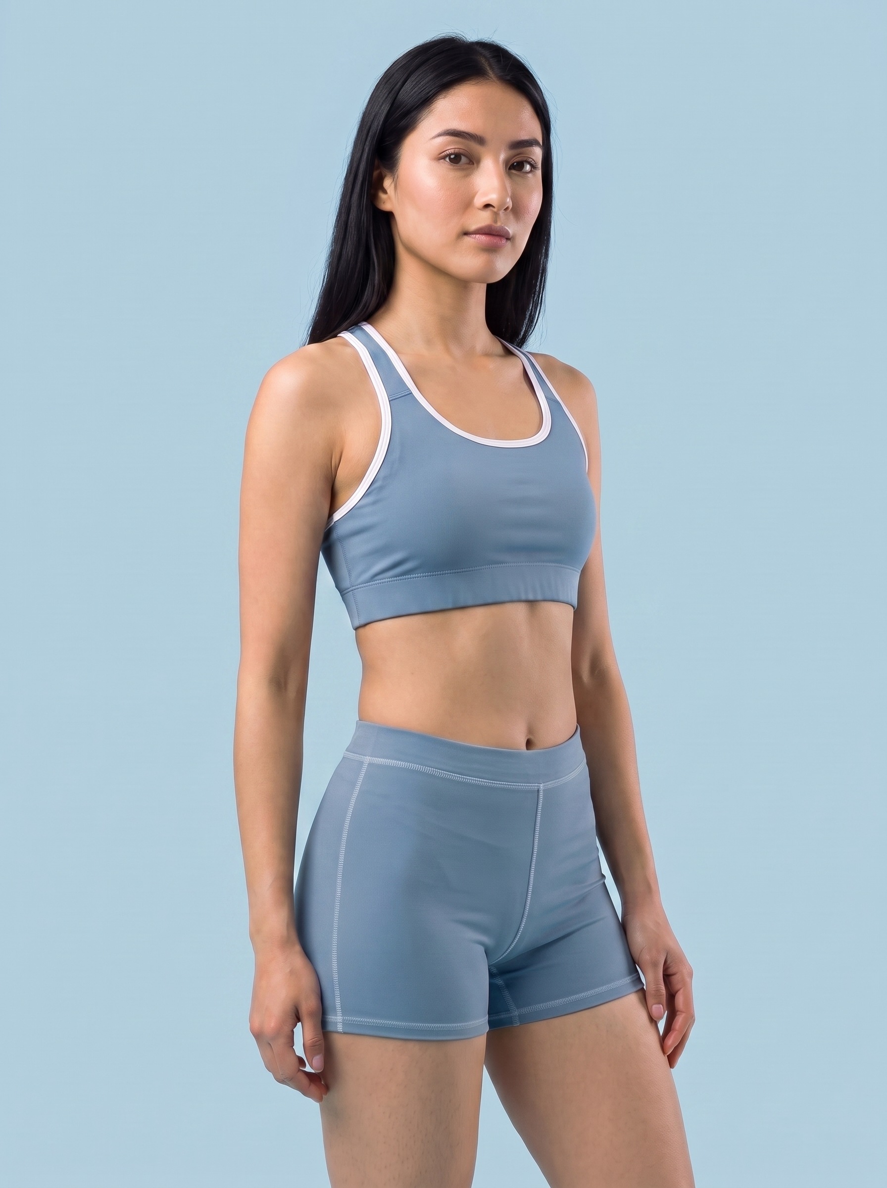 Classic Sports Bra in Stone Blue