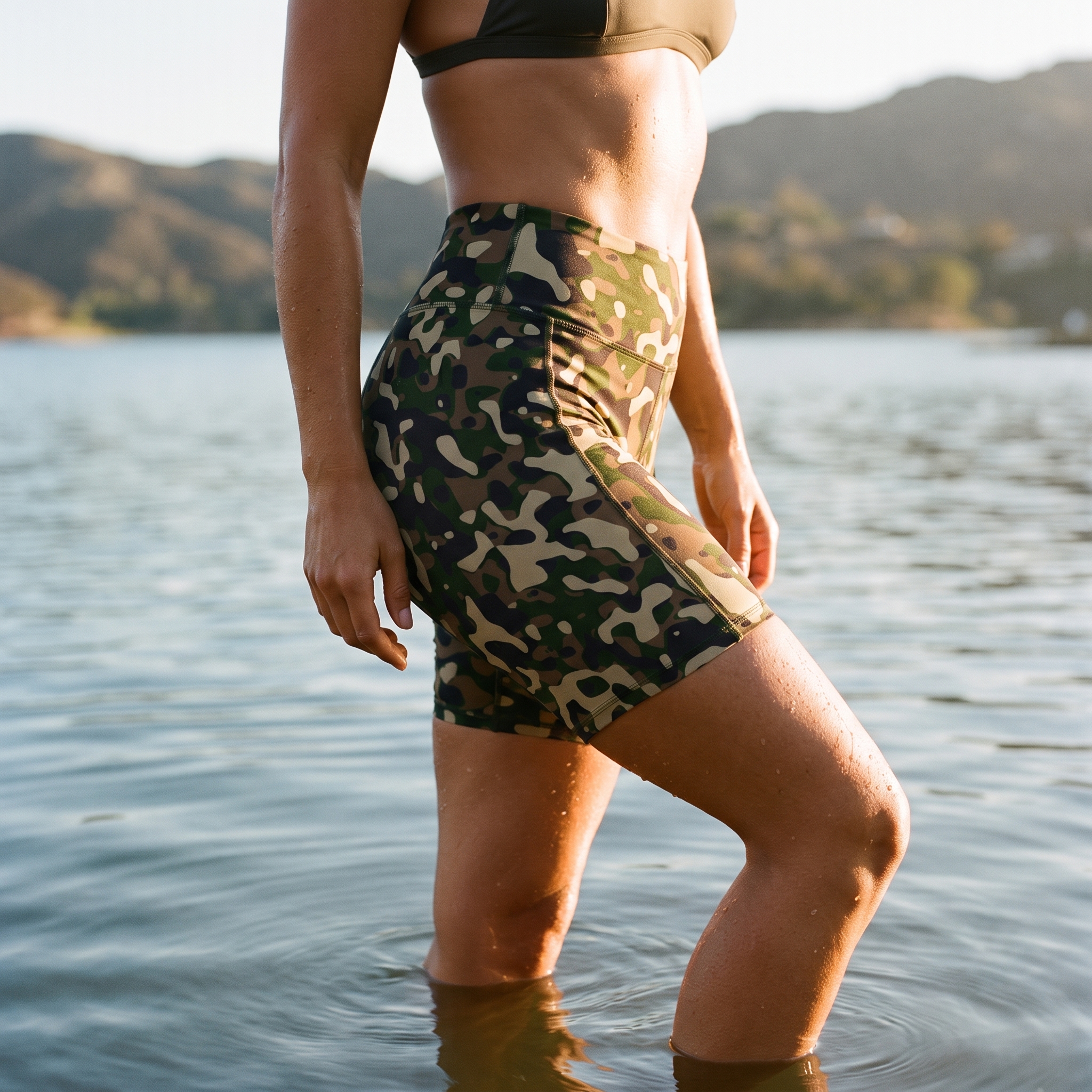 Biker shorts in Veil