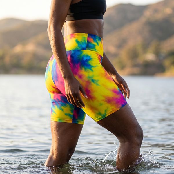 Ice-dye Collection women's high-rise shorts