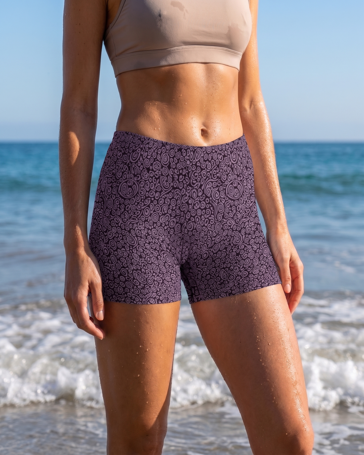 Burnished Lilac Banyu Mid-Rise Shorts Short Shorts — Lolekai