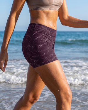 Burnished Lilac Eclipse women's mid-rise shorts