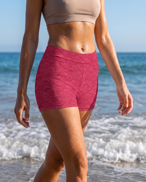 Electric Fuchsia Yugen Mid-Rise Shorts Short Shorts — Lolekai