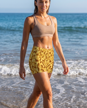 Lemon Yellow Phantom Mid-Rise Shorts bikini — Lolekai