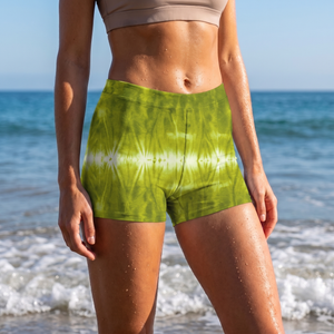Lime Aqua Mid-Rise Shorts Short Shorts — Lolekai