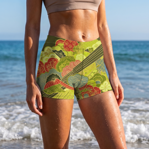 Lime Hikari Mid-Rise Shorts Short Shorts — Lolekai