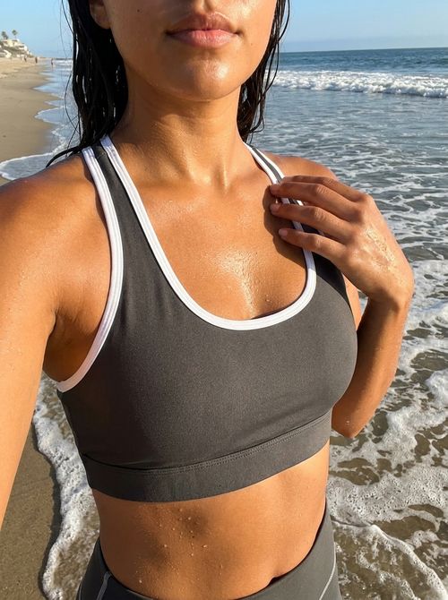 Anthracite Swim & Gym Bra Sports Bra — Lolekai