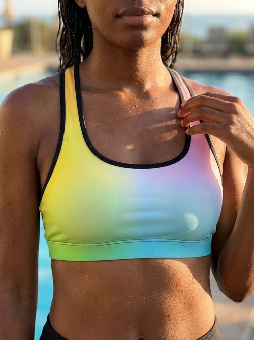 Runway Emerald Prism Swim & Gym Bra Sports Bra — Lolekai