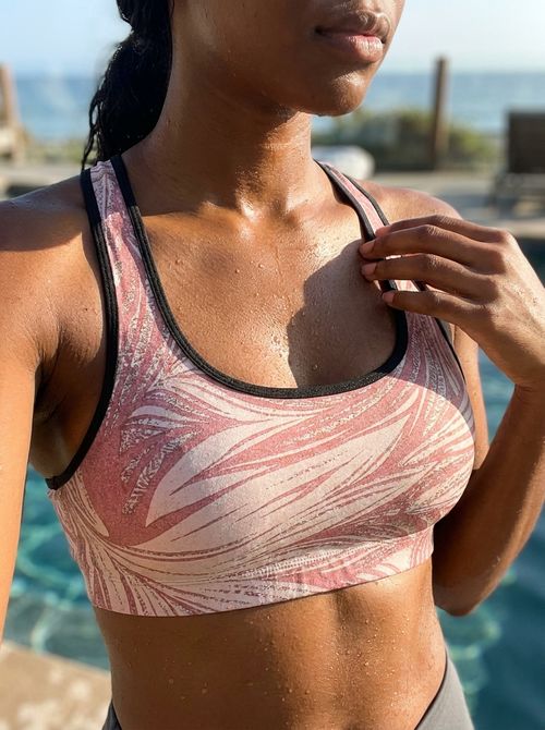 Millennial Pink Fusion Swim & Gym Bra Sports Bra — Lolekai