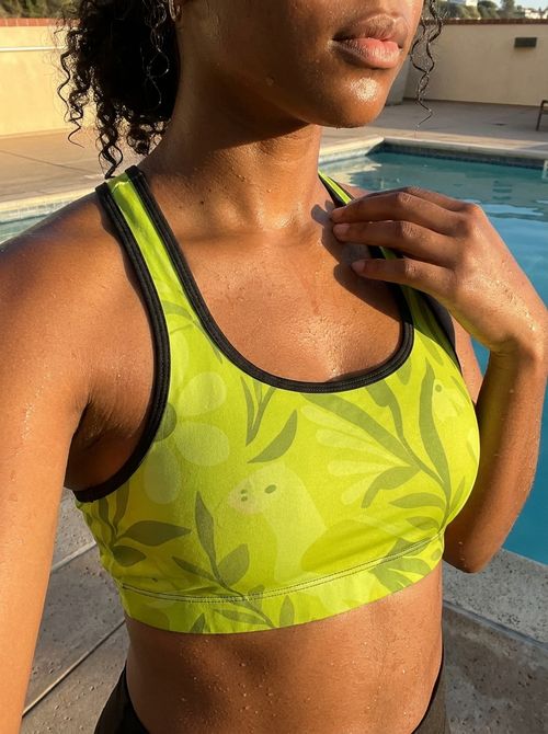 Runway Chartreuse Solstice Swim & Gym Bra Sports Bra — Lolekai