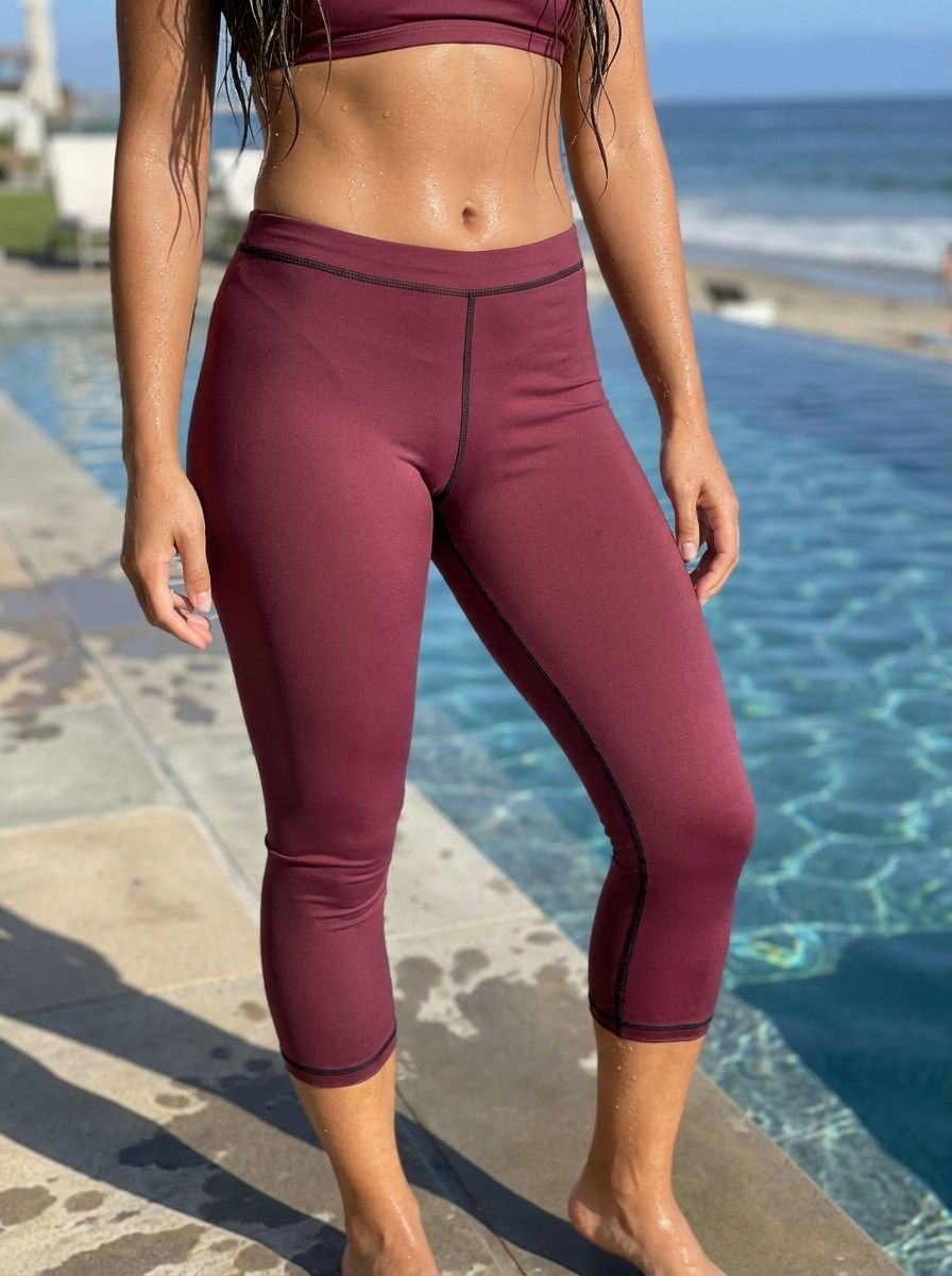 Wine Capri Leggings Capri Leggings — Lolekai
