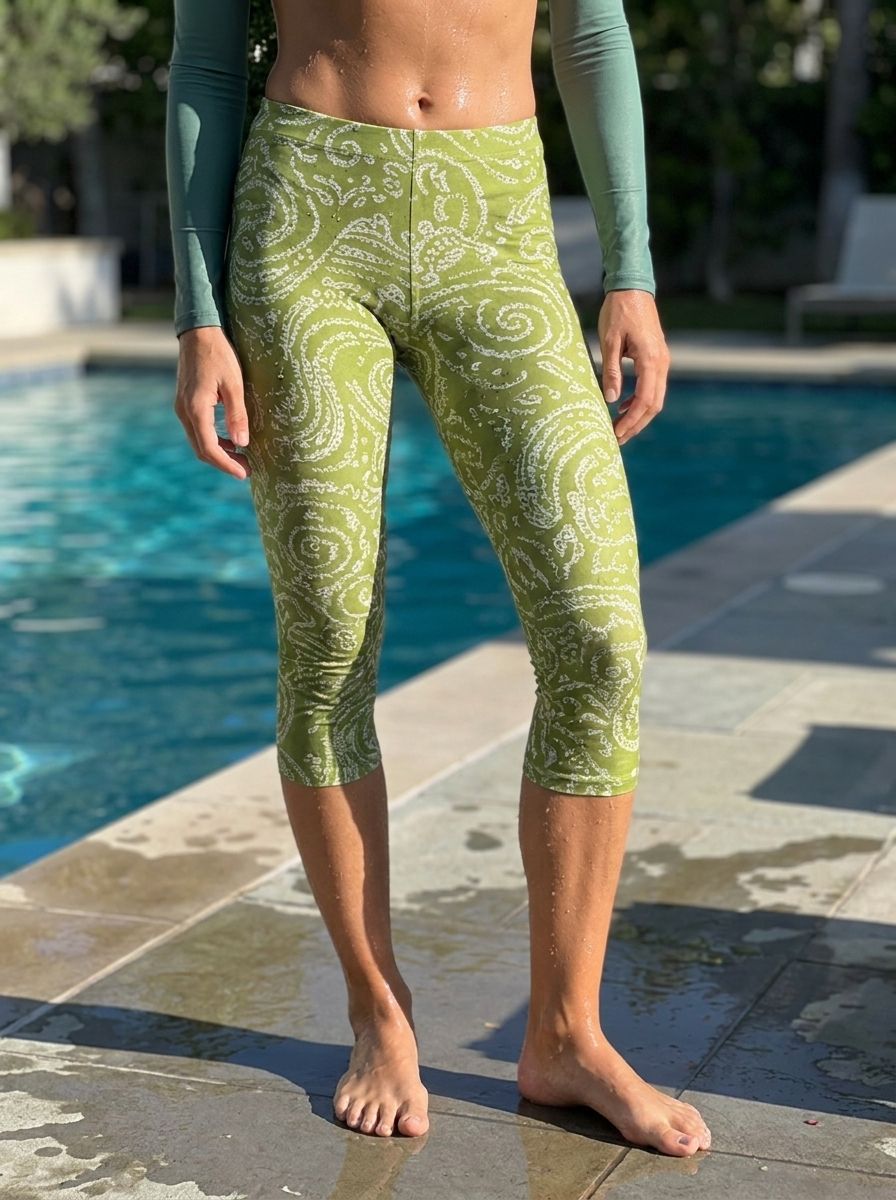 Runway Chartreuse Pavitra Leggings Capri Leggings — Lolekai