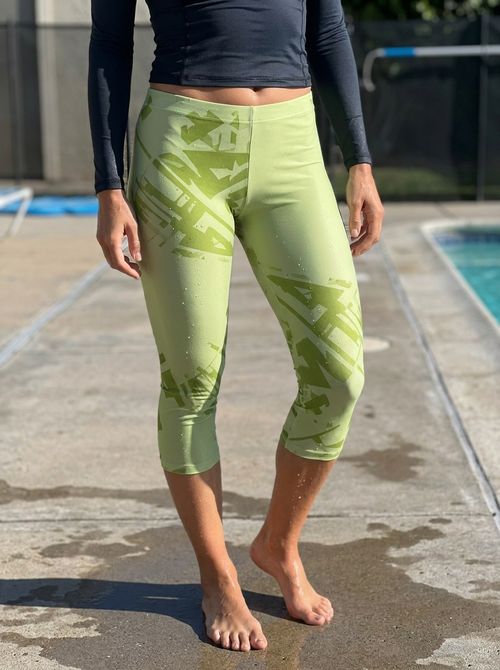 Lime Vivid Leggings Capri Leggings — Lolekai