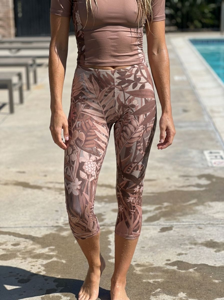Dusty Rose Oasis Capri Leggings Capri Leggings — Lolekai