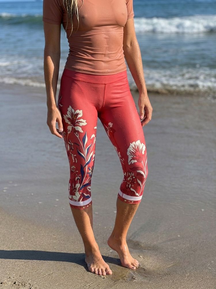 Silk Bloom Capri Leggings capri leggings