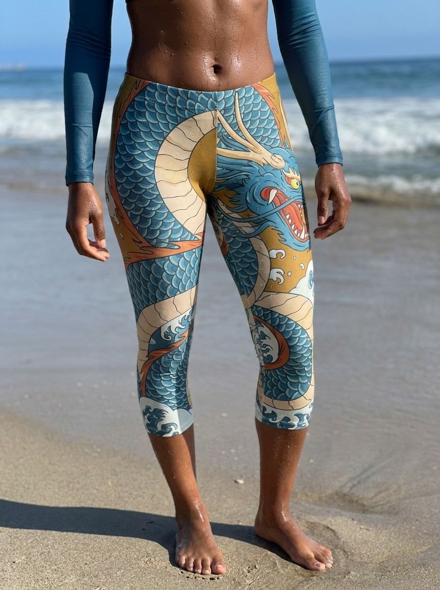 Blue Aura Narin Leggings Capri Leggings — Lolekai