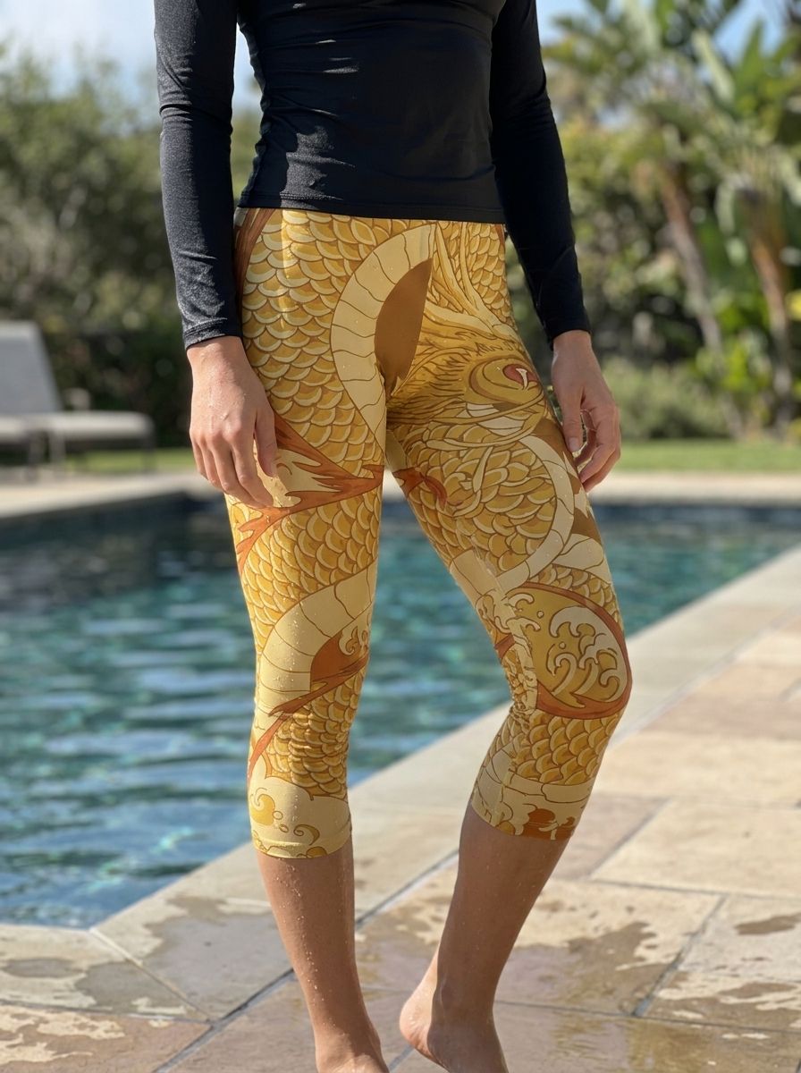 Yellow Narin Capri Leggings Capri Leggings — Lolekai