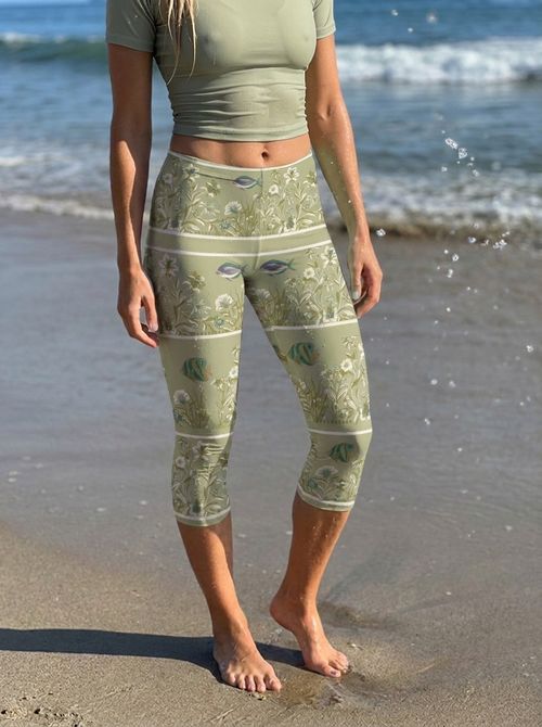 Sage Chorus swim & gym capri leggings