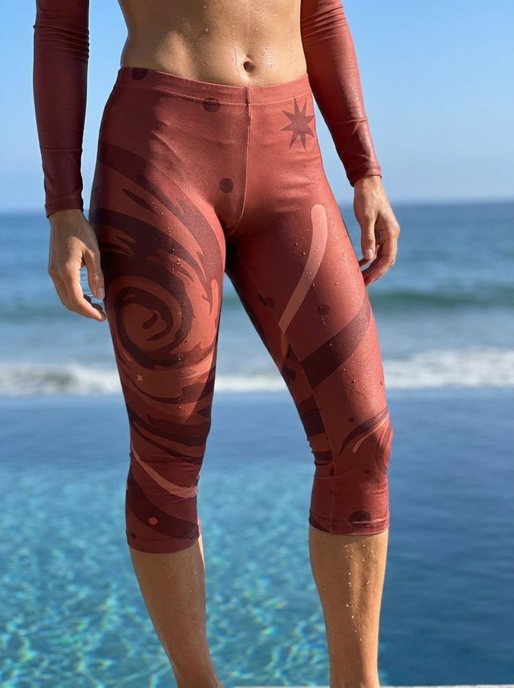 Women's Burnt Sienna Stellar Capri Leggings