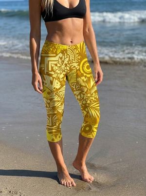 Lemon Yellow Lani Kai swim & gym capri leggings