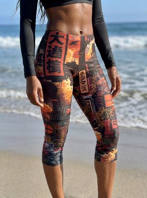 Coffee Bean Bakeneko Capri Leggings Capri Leggings — Lolekai