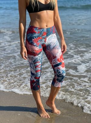 Neon Samurai Capri Leggings capri leggings
