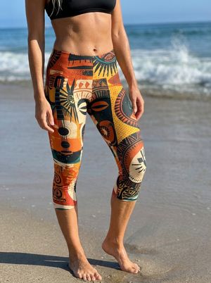 Citrus Orange Kahuna swim & gym leggings