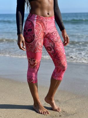 Hot Pink Catrina swim & gym capri leggings