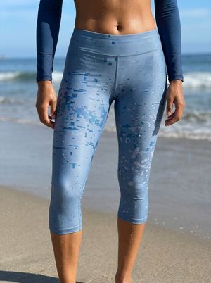 Blue Aura Riptide swim & gym capri leggings