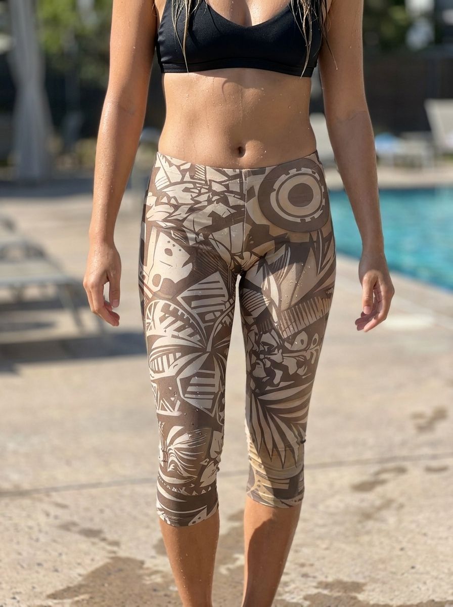 Angora Lani Lehua Capri Leggings Capri Leggings — Lolekai