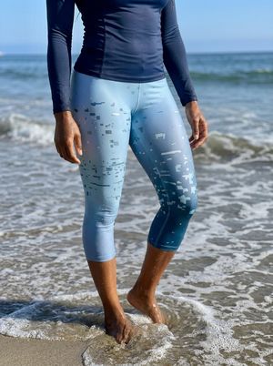Blue Aura Surge swim & gym capri leggings
